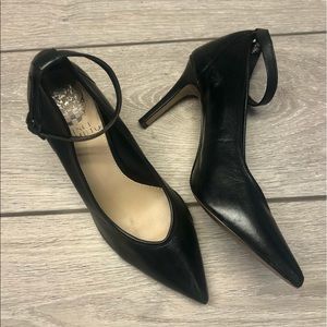 Vince Camuto Heels | Black Ankle Strap Pumps